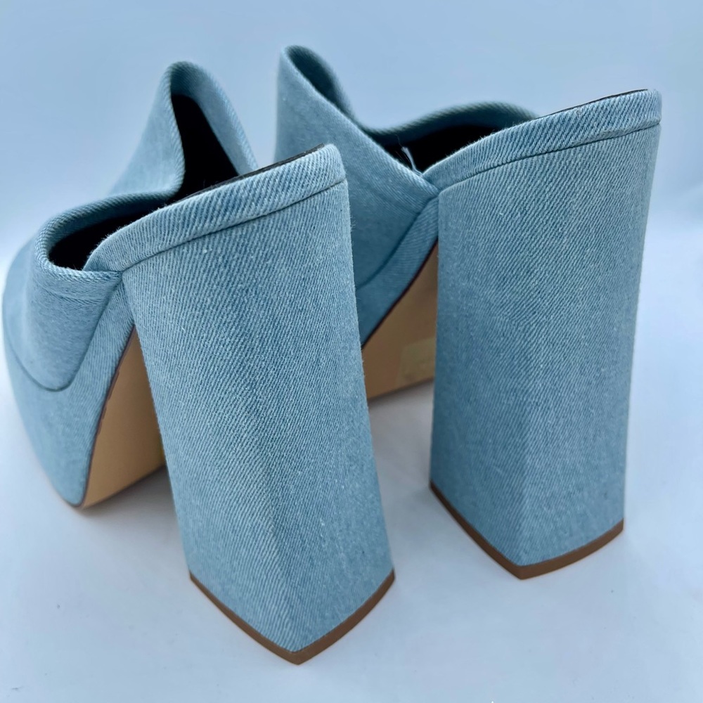 Brand New Denim Platform Heels Size 8 - Picture 7 of 16